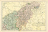 NORTHAMPTONSHIRE (North) antique county map by GW BACON 1898 old
