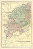 NORTHAMPTONSHIRE (South) antique county map by GW BACON 1898 old
