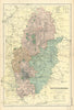 NOTTINGHAMSHIRE antique county map by GW BACON 1898 old plan chart