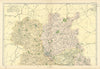 SHROPSHIRE (North) antique county map by GW BACON 1898 old chart