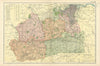 SURREY antique county map by GW BACON 1898 old vintage plan chart