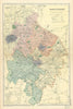 WARWICKSHIRE antique county map by GW BACON 1898 old plan chart