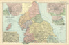 NORTHERN ENGLAND Liverpool Leeds Manchester Newcastle environs. BACON 1898 map
