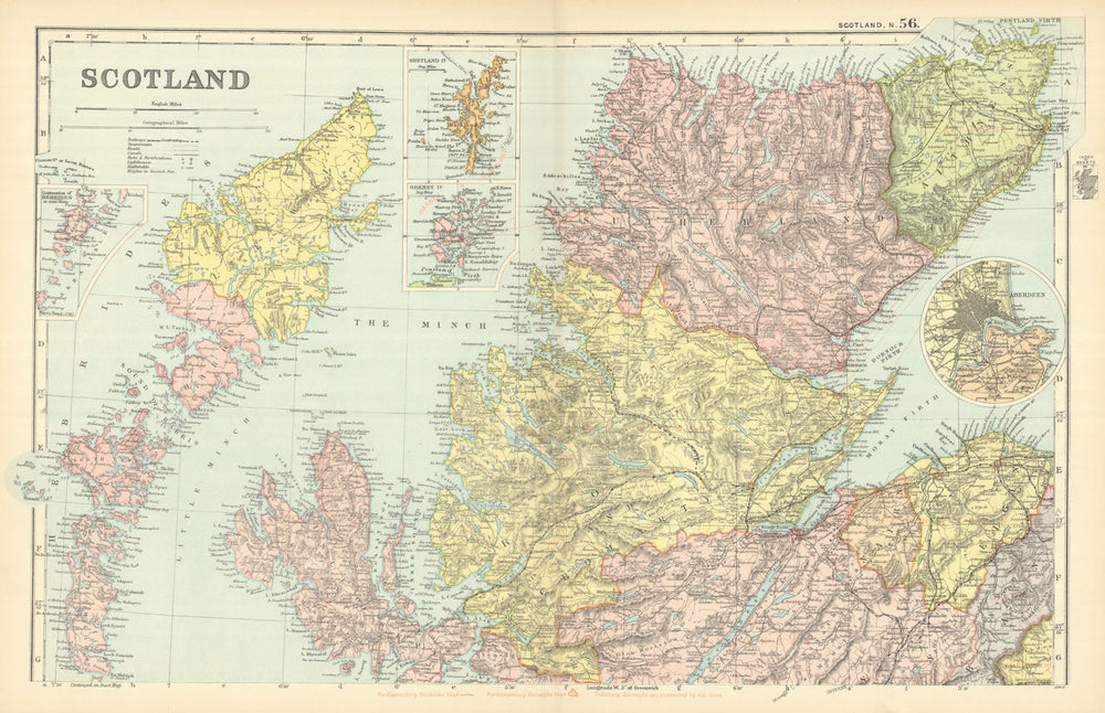 SCOTLAND HIGHLANDS & ISLANDS. Parliamentary divisions/boroughs. BACON 1898 map