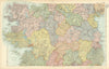 IRELAND CENTRAL. Parliamentary divisions. Railways. BACON 1898 old antique map