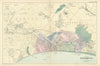 BOURNEMOUTH town city plan. Westbourne Springbourne Boscombe BACON 1898 map