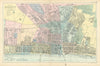 BRIGHTON & HOVE antique town city plan by GW BACON Sussex 1898 old map