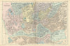 BRISTOL Clifton Cotham Easton Ashton Gate town city plan GW BACON 1898 old map