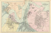 CHATHAM Rochester Strood Frinsbury Brompton town city plan GW BACON 1898 map
