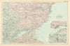 DUNDEE & ENVIRONS St Andrews Cupar Firth of Tay antique map by GW BACON 1898
