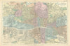 GLASGOW antique town city plan GW BACON 1898 old map chart