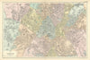 LEEDS Holbeck Wortley Headingley Brunswick Hunslet town city plan BACON 1898 map