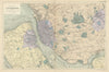 MERSEYSIDE Liverpool Birkenhead Wirral St Helens Knowsley antique map BACON 1898