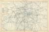 LONDON Rail & Underground Tube map antique map by GW BACON 1898 old