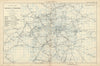 LONDON Rail & Underground Tube map antique map by GW BACON 1898 old