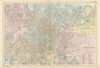 SHEFFIELD town city plan Attercliffe Ecclesall Brightside Hallam. BACON 1898 map