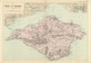 ISLE OF WIGHT antique map by GW BACON antique map by GW BACON 1898 old