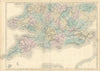 England and Wales. South sheet. Railways. SIDNEY HALL 1854 old antique map