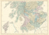 Scotland. South sheet. Central & southern. SIDNEY HALL 1854 old antique map