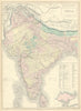 British India. Inset Singapore plan. SIDNEY HALL 1854 old antique map chart