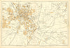 WAKEFIELD vintage town city plan. GEOGRAPHIA 1935 old vintage map chart