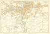 HUDDERSFIELD vintage town city plan. Milnsbridge Moldgreen. GEOGRAPHIA 1935 map