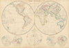 The World in Hemispheres with Other Projections by Edward Weller 1860 old map