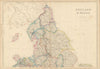 England and Wales (North Part) by Edward Weller 1860 old antique map chart