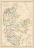 Denmark, with Schleswig & Holstein by Joseph Wilson Lowry 1860 old antique map