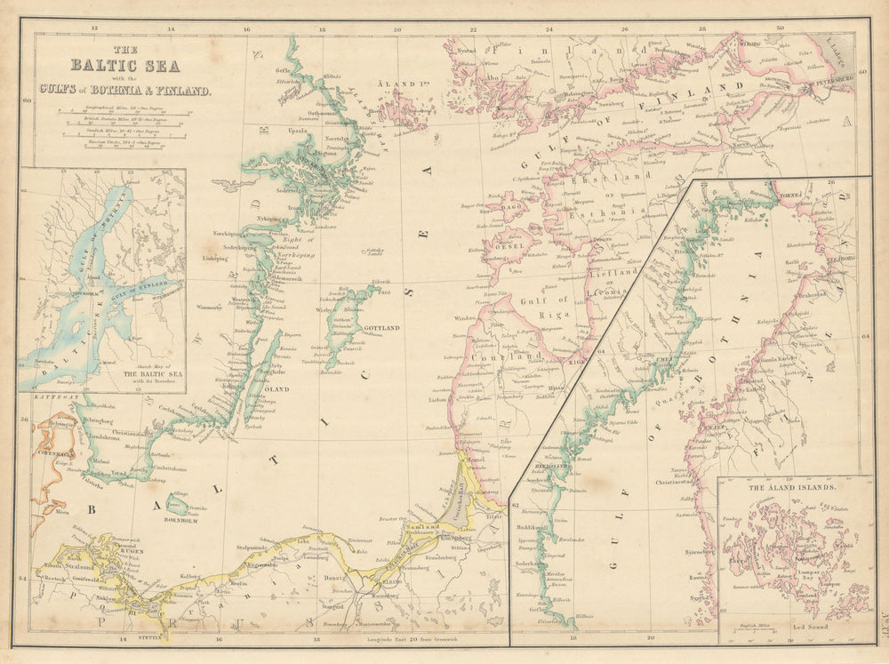 The shores of the Baltic Sea & the Gulfs of Bothnia & Finland. LOWRY 1860 map