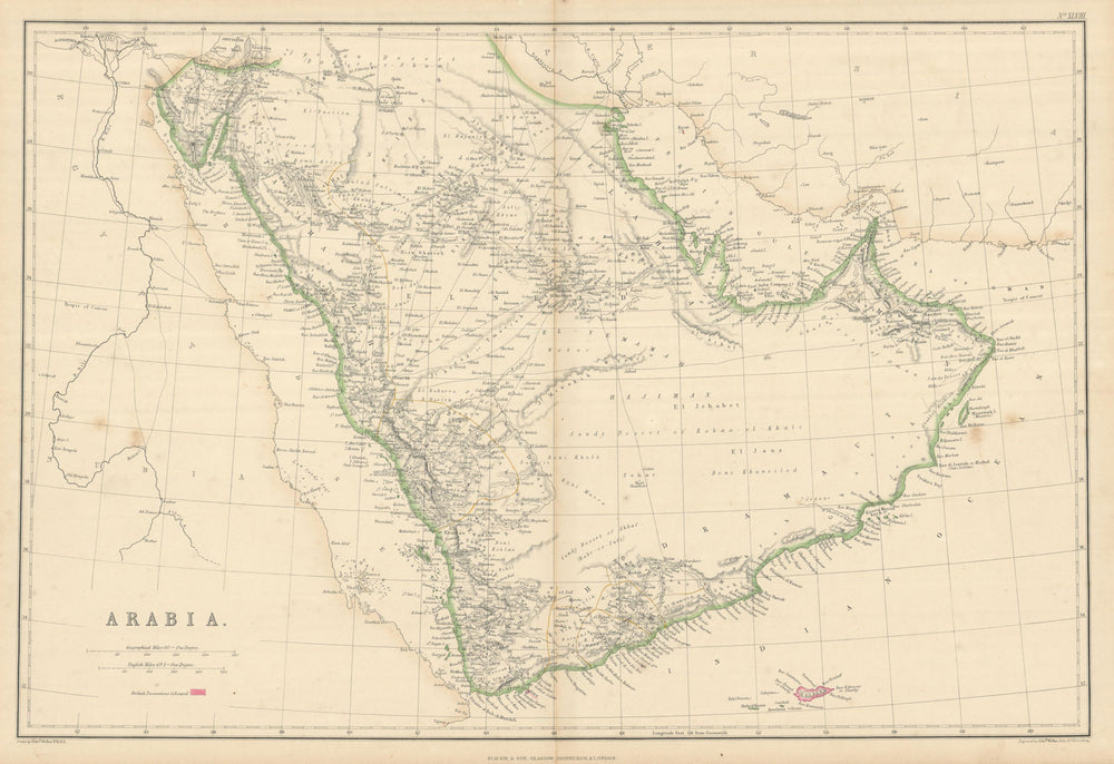 Arabia, Red Sea & Persian Gulf Debai/Dubai Abou Thubbi/Abu Dhabi WELLER 1860 map
