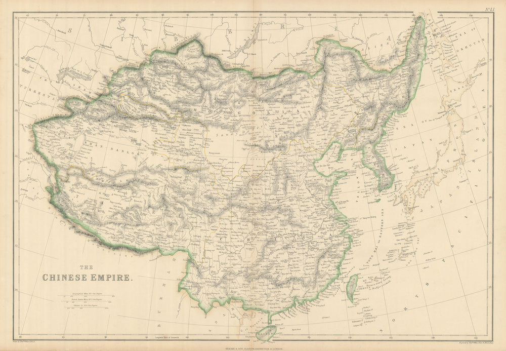 The Chinese Empire by Edward Weller. China, Mongolia, Tibet & Korea 1860 map