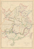 China in provinces by Edward Weller. Hong Kong Formosa/Taiwan 1860 old map