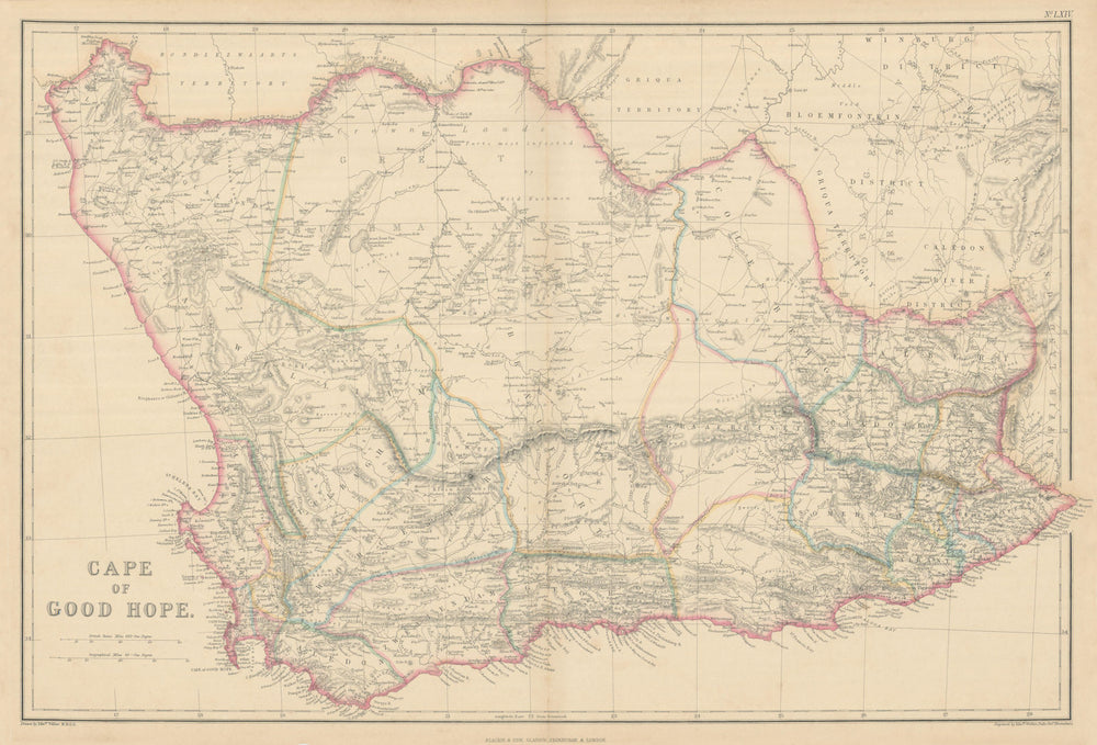 Cape of Good Hope by Edward Weller. South Africa 1860 old antique map chart