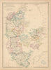 Denmark, with Schleswig & Holstein by Joseph Wilson Lowry 1860 old antique map