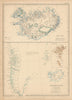 Iceland w/ glaciers. Greenland w/ Danish Colonies. Faroe Islands. LOWRY 1860 map