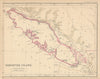 Vancouver Island by Edward Weller 1860 old antique vintage map plan chart