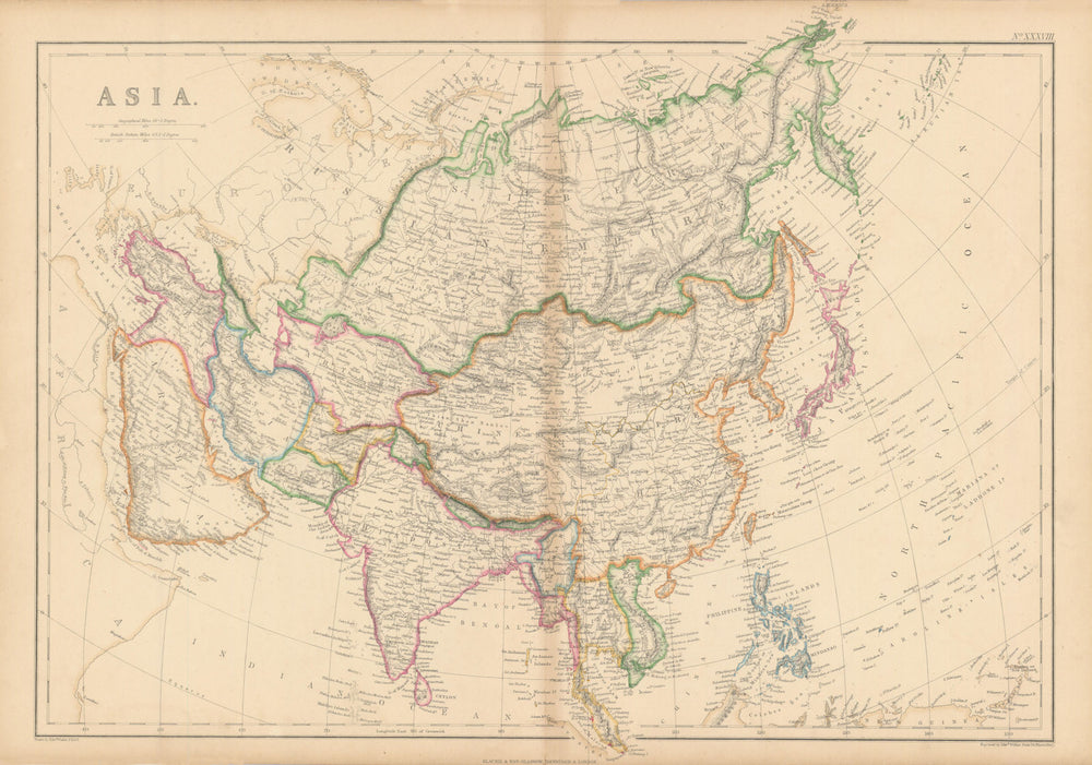 Asia by Edward Weller. Abou Thubbi/Abu Dhabi. Independent Kashmir 1860 old map