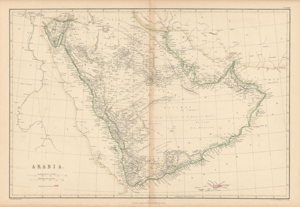 Arabia, Red Sea & Persian Gulf Debai/Dubai Abou Thubbi/Abu Dhabi WELLER 1860 map
