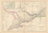 Canada West & part of Canada East. Montreal environs. Ontario. LOWRY 1860 map