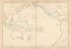 The Pacific Ocean by Edward Weller. Polynesia Micronesia Melanesia 1860 map
