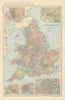 ENGLAND & WALES in counties. Antique index map by GW BACON 1895 old