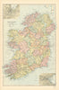 IRELAND in counties. Dublin inset. Antique map by GW BACON 1895 old