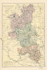 BUCKINGHAMSHIRE antique county map by GW BACON 1895 old plan chart