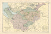 CHESHIRE antique county map by GW BACON 1895 old plan chart