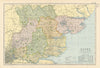 ESSEX antique county map by GW BACON 1895 old vintage plan chart