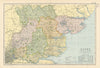 ESSEX antique county map by GW BACON 1895 old vintage plan chart
