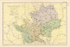 HERTFORDSHIRE antique county map by GW BACON 1895 old plan chart