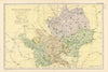 HERTFORDSHIRE antique county map by GW BACON 1895 old plan chart