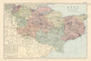 KENT antique county map by GW BACON 1895 old vintage plan chart